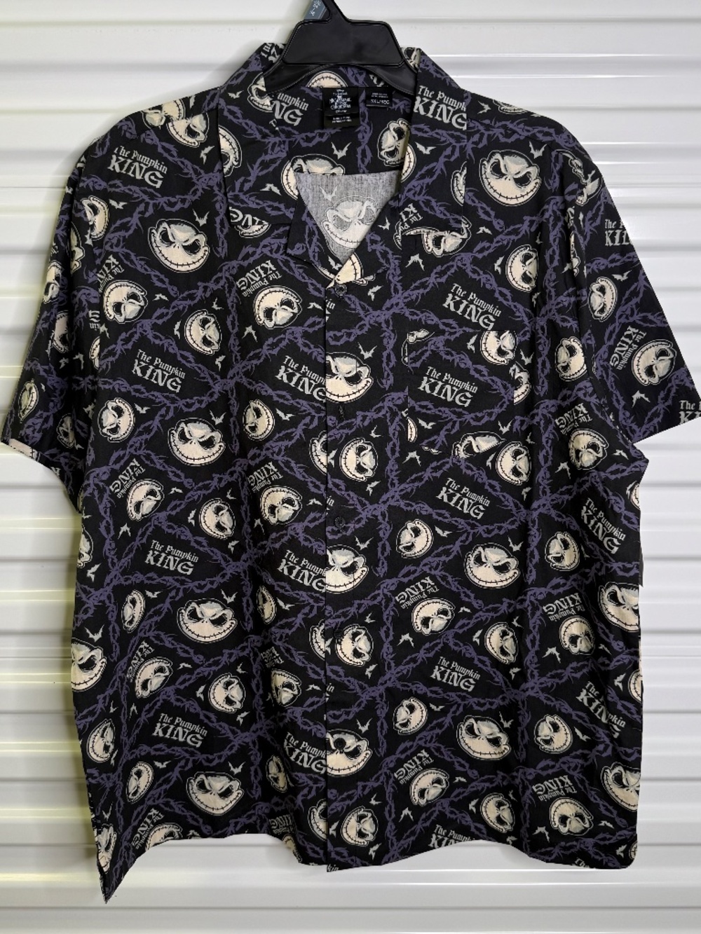Disney Burton Nightmare Before Christmas 3XL 100% Cotton Button Up Pumpkin King